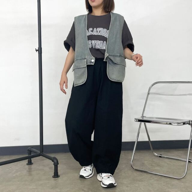 今期購入　FACTORY　ファクトリー　綿麻 ギャザーパンツ　未使用　size１ AMBIDEX Store △〇lasew ギャザーパンツ(F キナリ): FLAT-cic