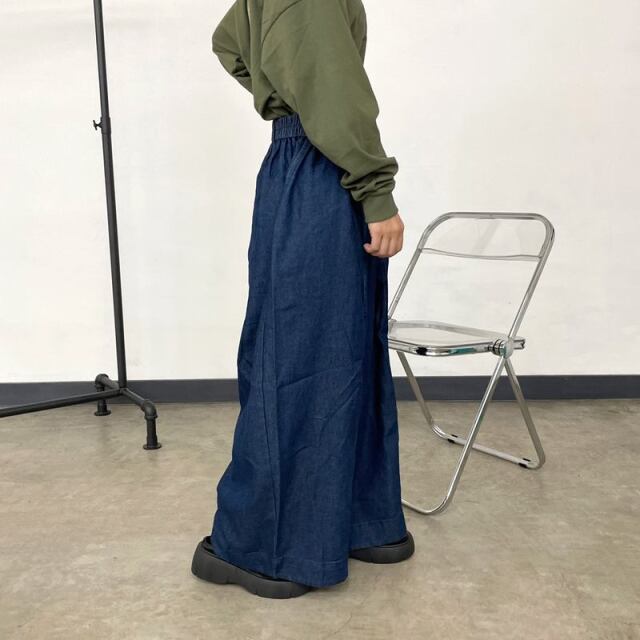 デニムセンターシームワイドパンツ