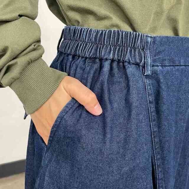 デニムセンターシームワイドパンツ