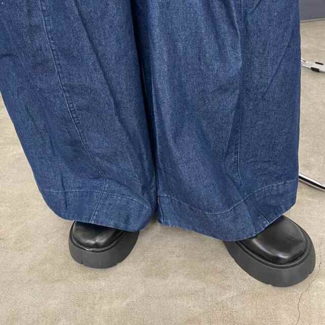 デニムセンターシームワイドパンツ