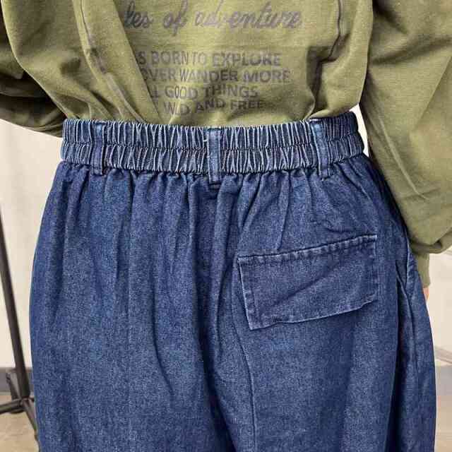 デニムセンターシームワイドパンツ