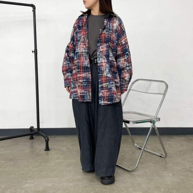 デニムセンターシームワイドパンツ