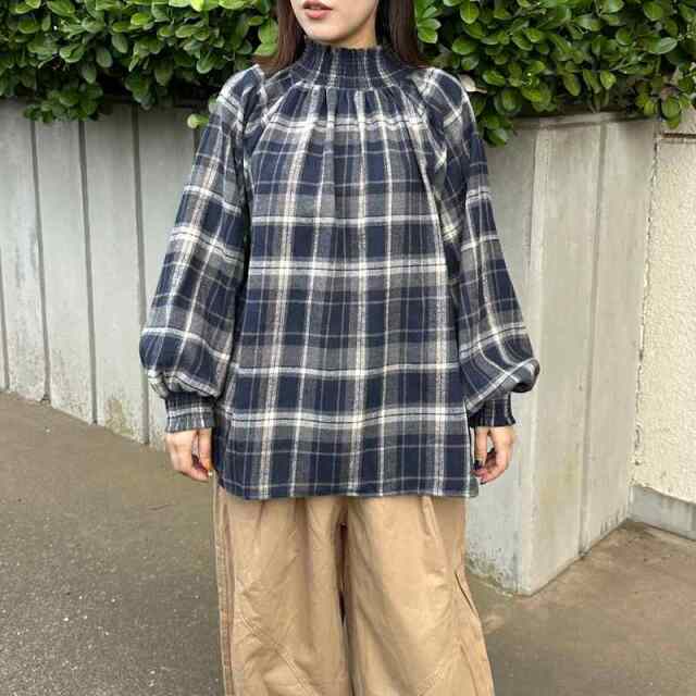 チェックスモッキングプルオーバー