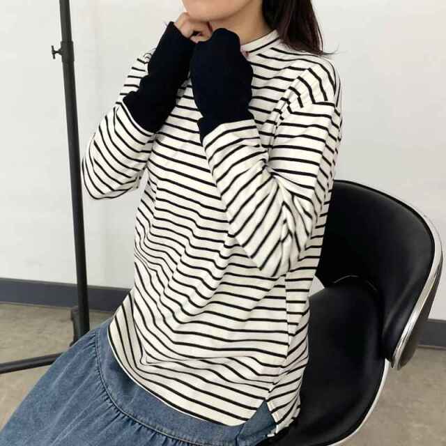 指ぬき袖切替ロンT