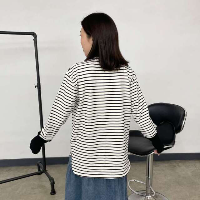 指ぬき袖切替ロンT