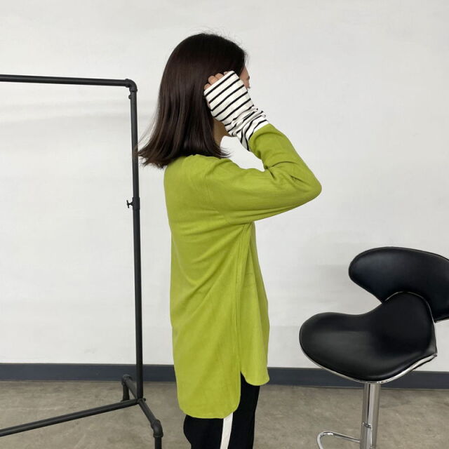 指ぬき袖切替ロンT