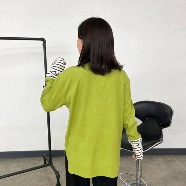 指ぬき袖切替ロンT