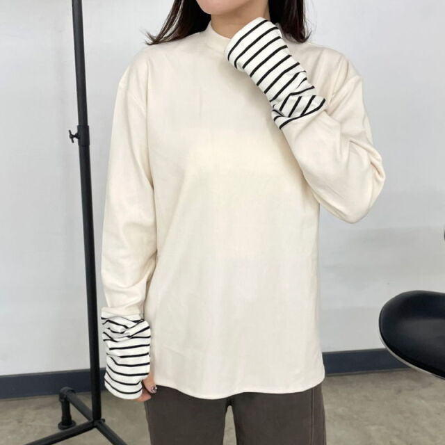 指ぬき袖切替ロンT