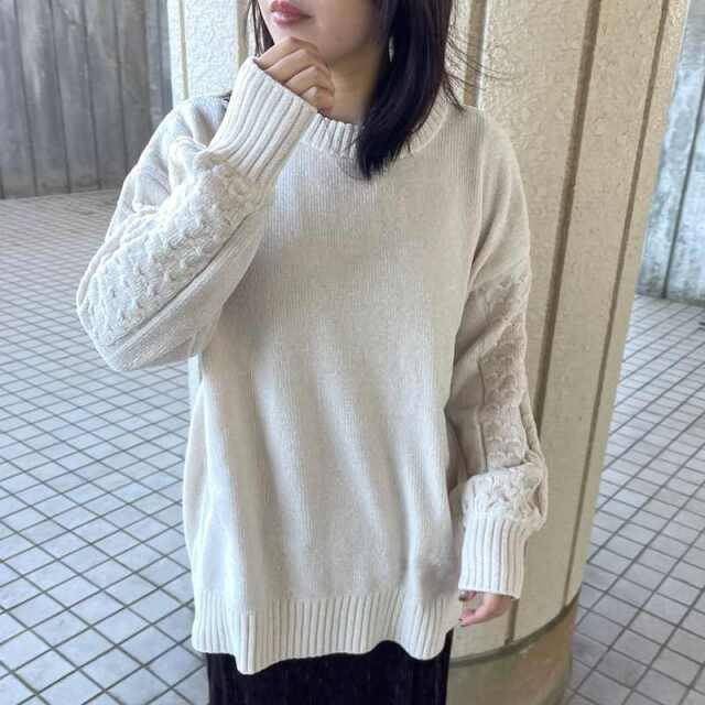 モール袖ケーブルプルオーバー