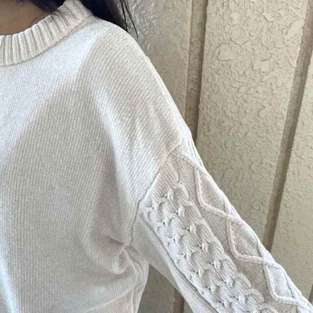 モール袖ケーブルプルオーバー