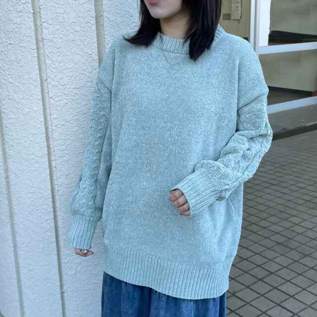 モール袖ケーブルプルオーバー