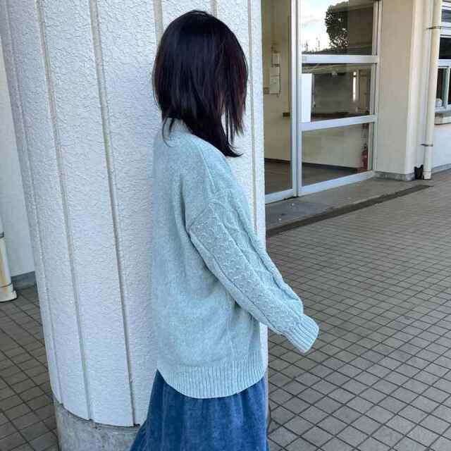 モール袖ケーブルプルオーバー