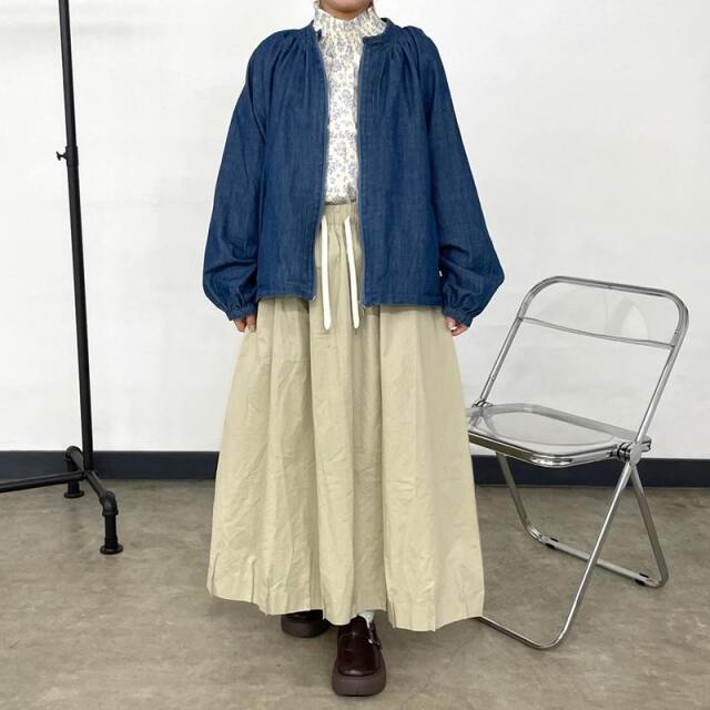 柄スモッキングプルオーバー