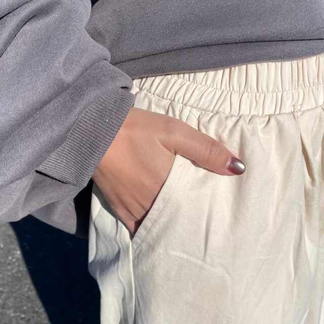 ツイル裾ドロストイージーパンツ