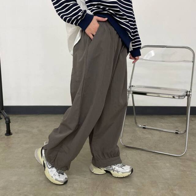 ツイル裾ドロストイージーパンツ