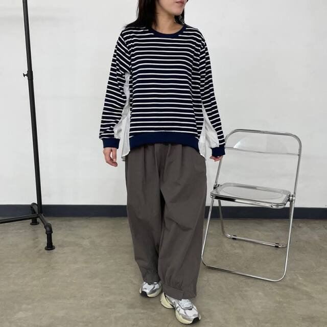 ツイル裾ドロストイージーパンツ