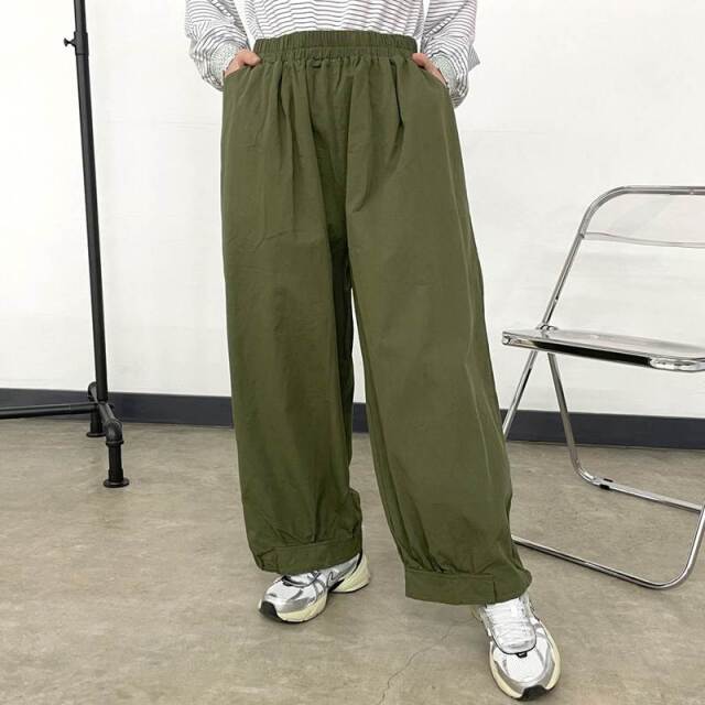 ツイル裾ドロストイージーパンツ
