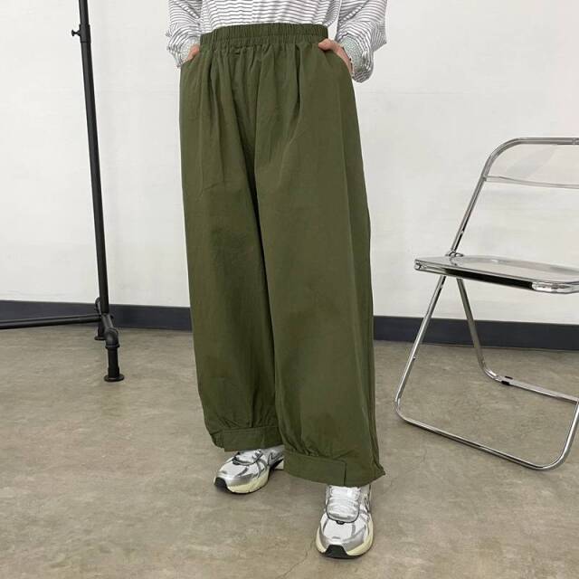ツイル裾ドロストイージーパンツ