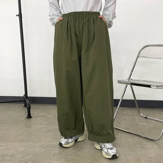 ツイル裾ドロストイージーパンツ