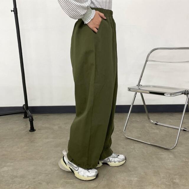 ツイル裾ドロストイージーパンツ