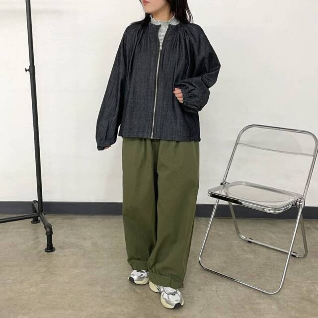 ツイル裾ドロストイージーパンツ