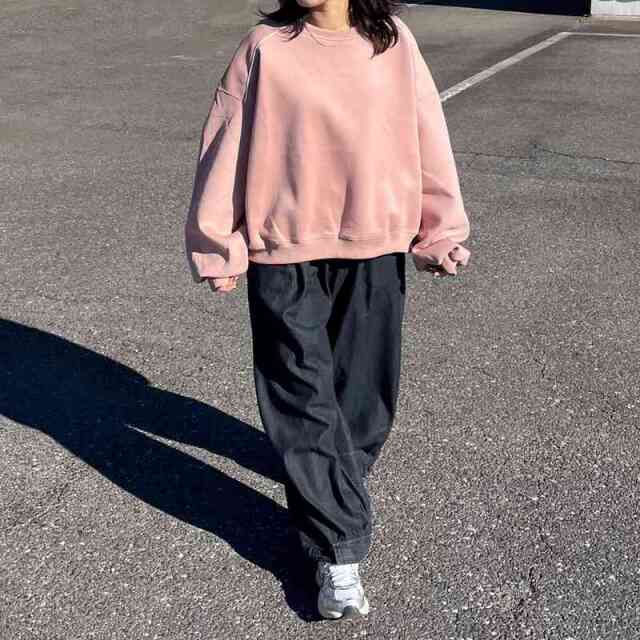 デニム裾ドロストイージーパンツ