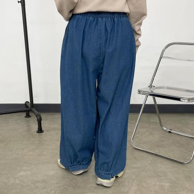 デニム裾ドロストイージーパンツ
