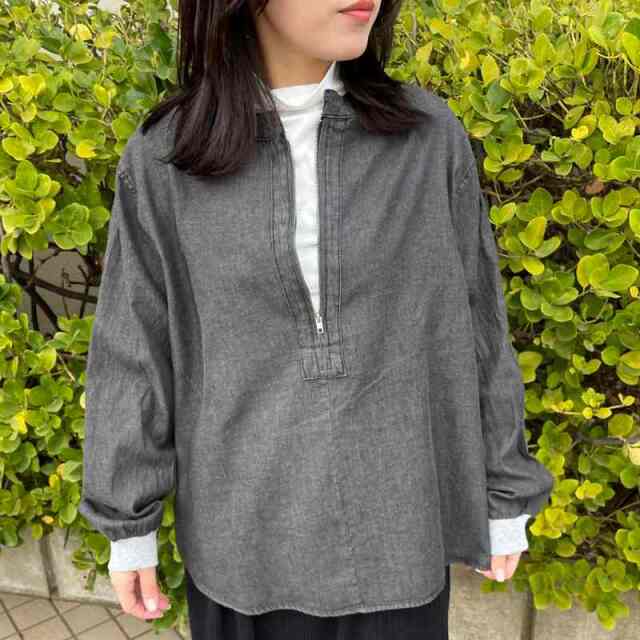 デニムハーフZIPプルオーバー