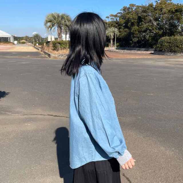 デニムハーフZIPプルオーバー