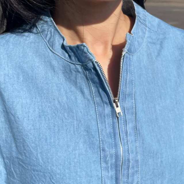 デニムハーフZIPプルオーバー
