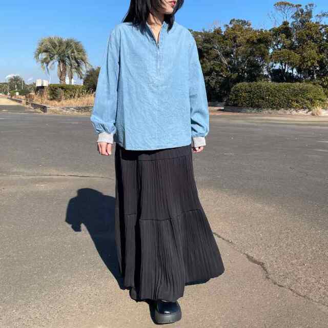 デニムハーフZIPプルオーバー