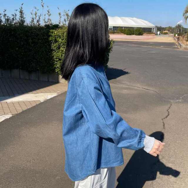 デニムハーフZIPプルオーバー