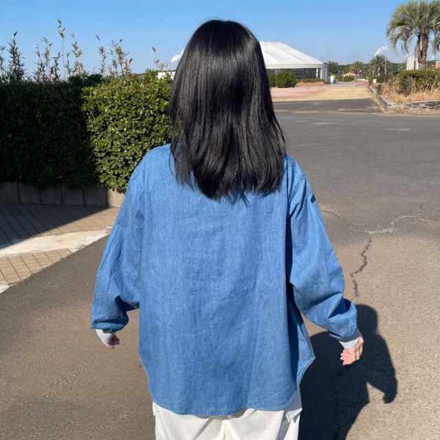 デニムハーフZIPプルオーバー