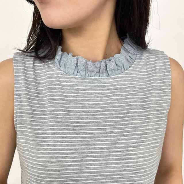 襟レースタンクトップ