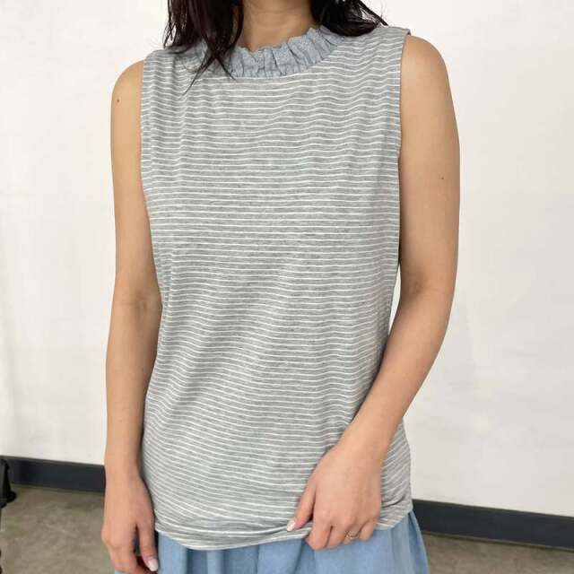 襟レースタンクトップ