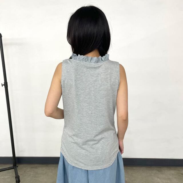 襟レースタンクトップ