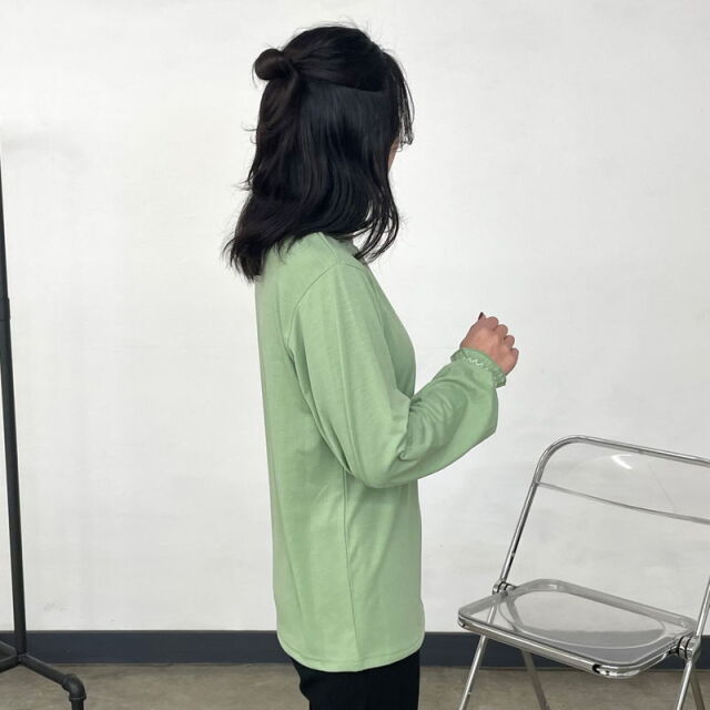 襟袖スモッキングロンT