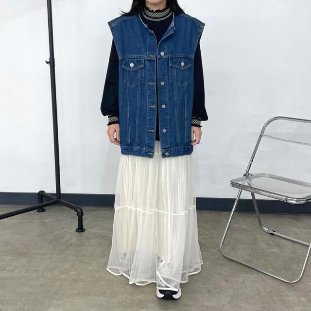 襟袖スモッキングロンT