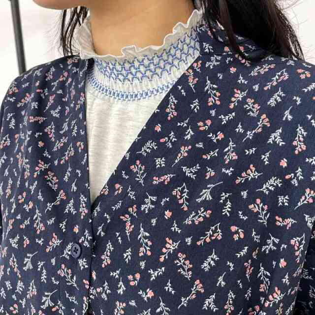 襟袖スモッキングロンT