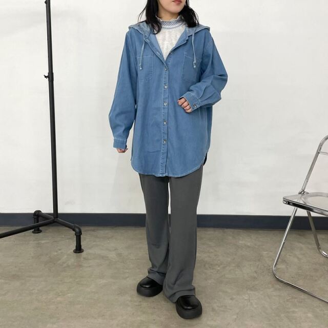 襟袖スモッキングロンT