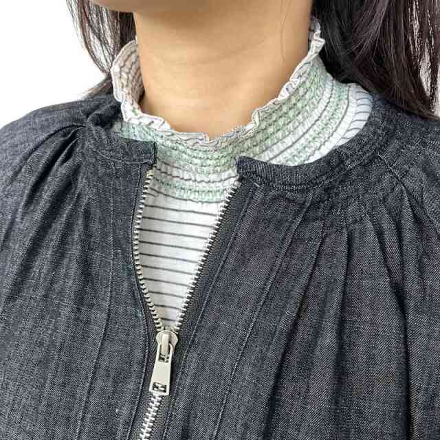 襟袖スモッキングロンT