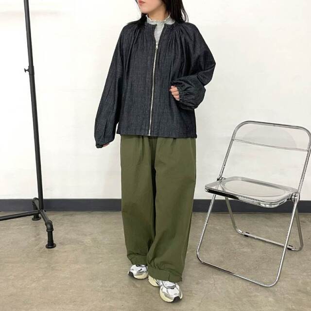 襟袖スモッキングロンT