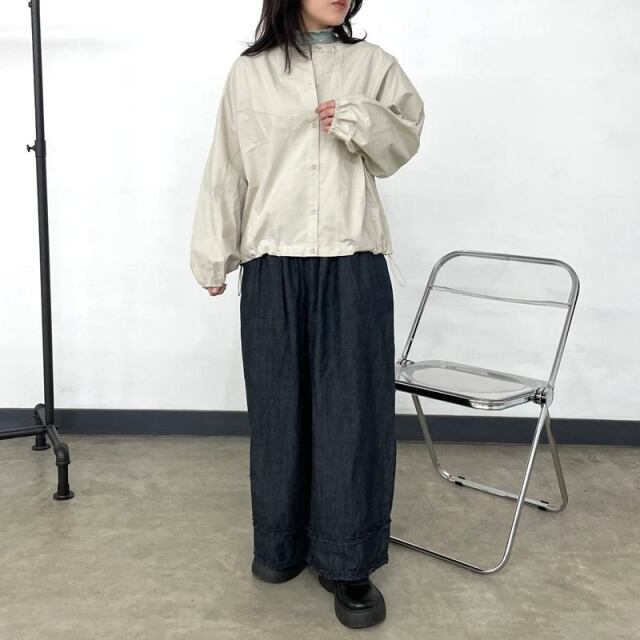 襟袖スモッキングロンT