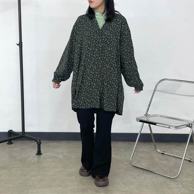 柄チュニックブラウス