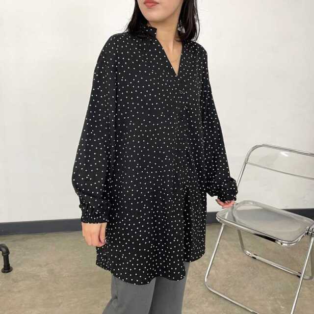 柄チュニックブラウス