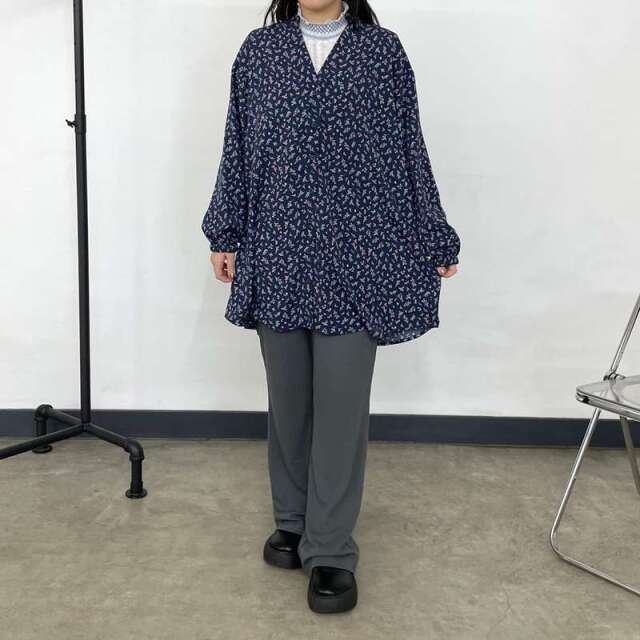 柄チュニックブラウス