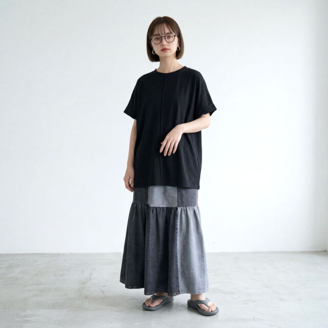 袖タックプルオーバー