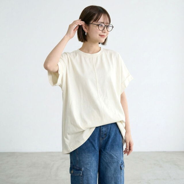 袖タックプルオーバー