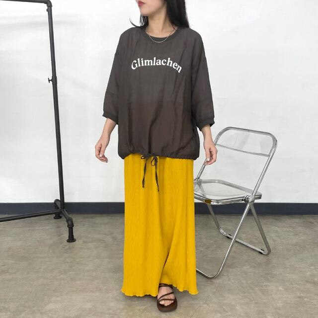 シアー袖切替ロゴプルオーバー