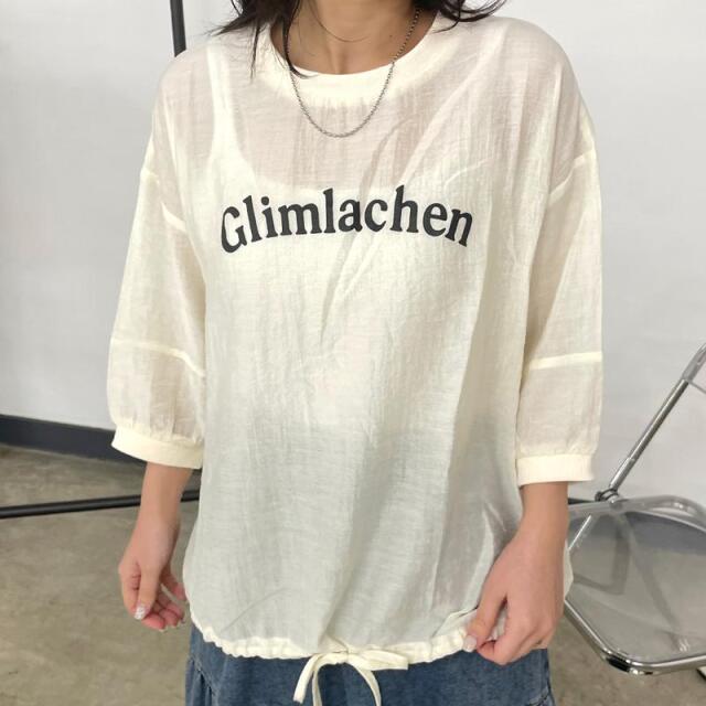 シアー袖切替ロゴプルオーバー